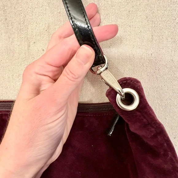 Lauren by Ralph Lauren Plum Velvet Purse Retro Y2K Everyday Glamor - Picture 4 of 9